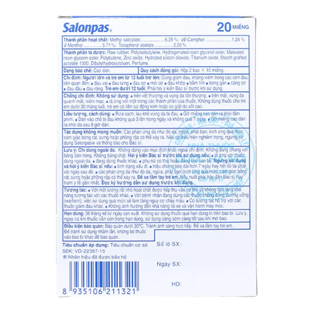 Cao dán Salonpas