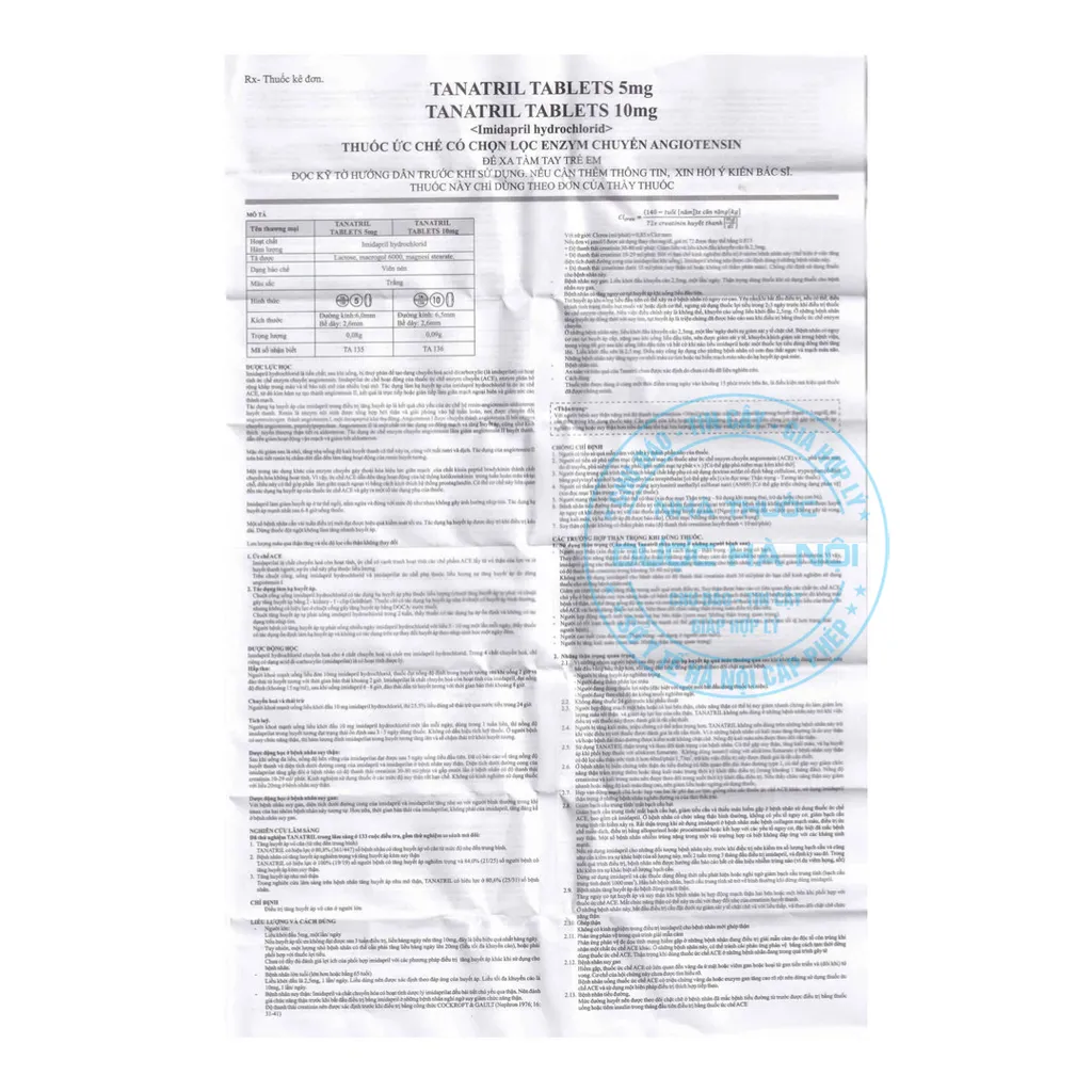 Thuốc Tanatril 5mg