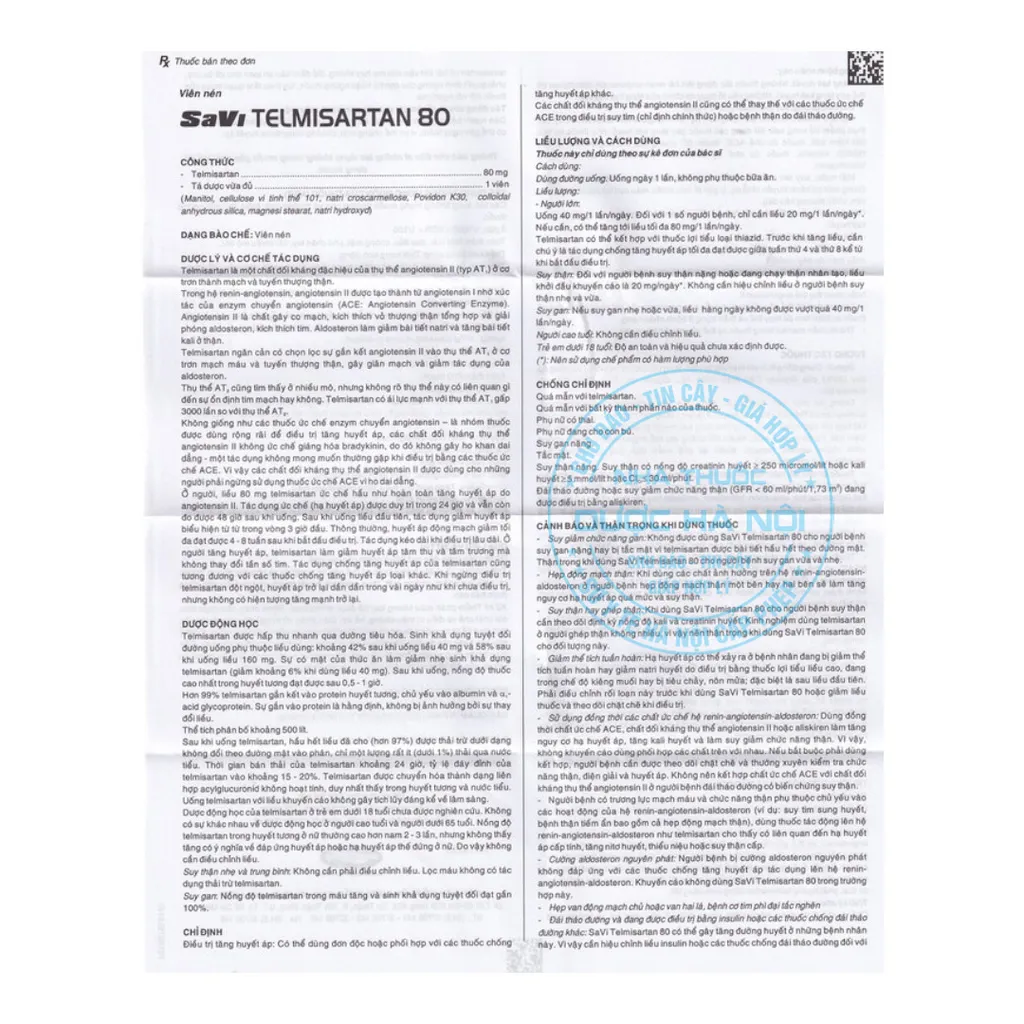 Thuốc Telmisartan 80mg
