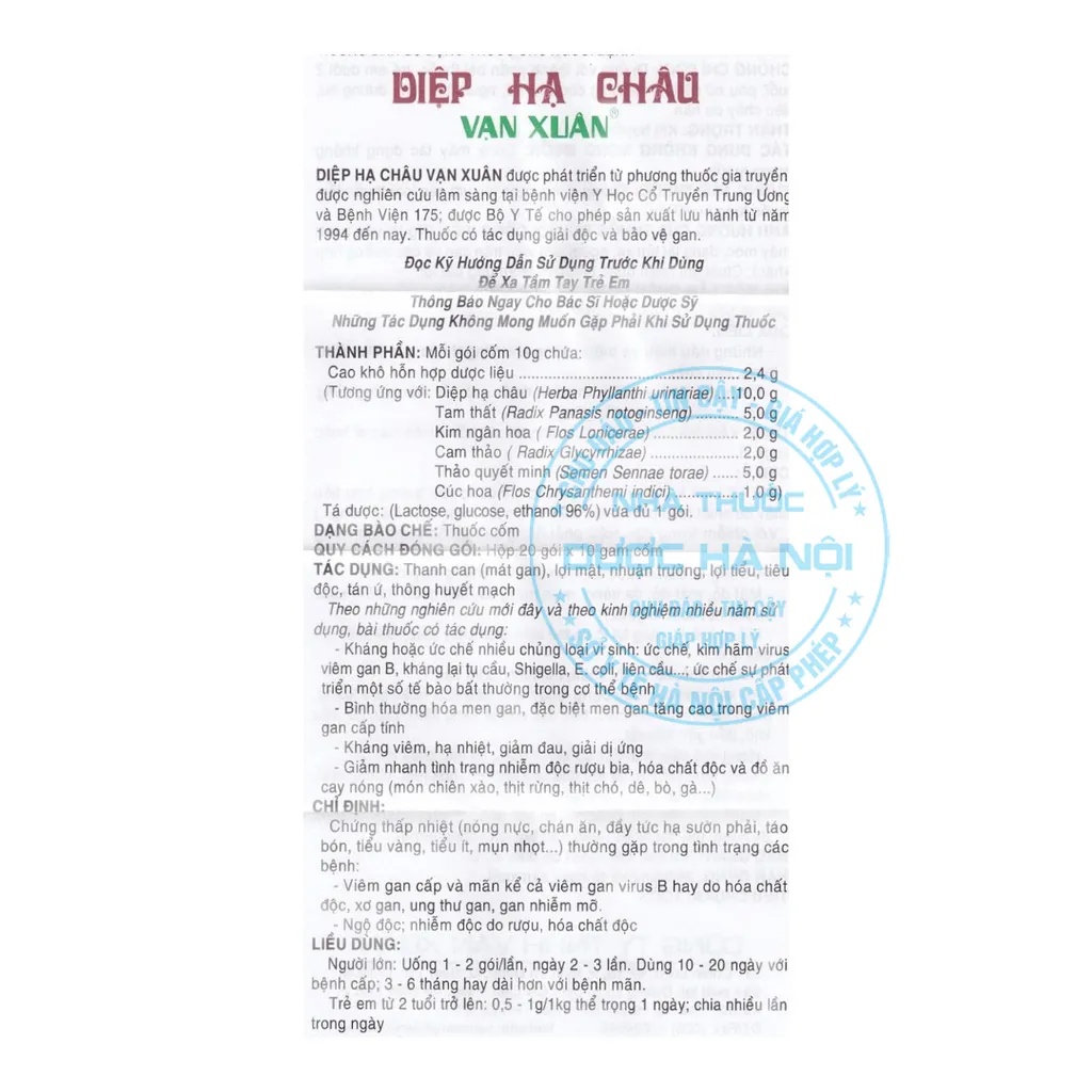 Thuốc cốm Diệp Hạ Châu Vạn Xuân