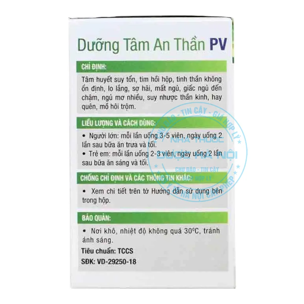 Thuốc Dưỡng Tâm An Thần PV