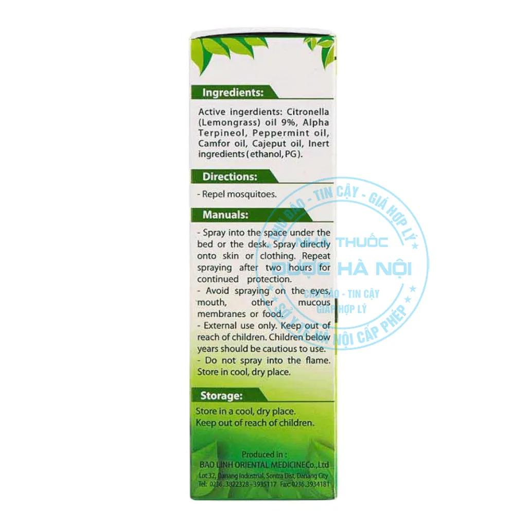 Bình xịt xua đuổi côn trùng Fly @way 60ml