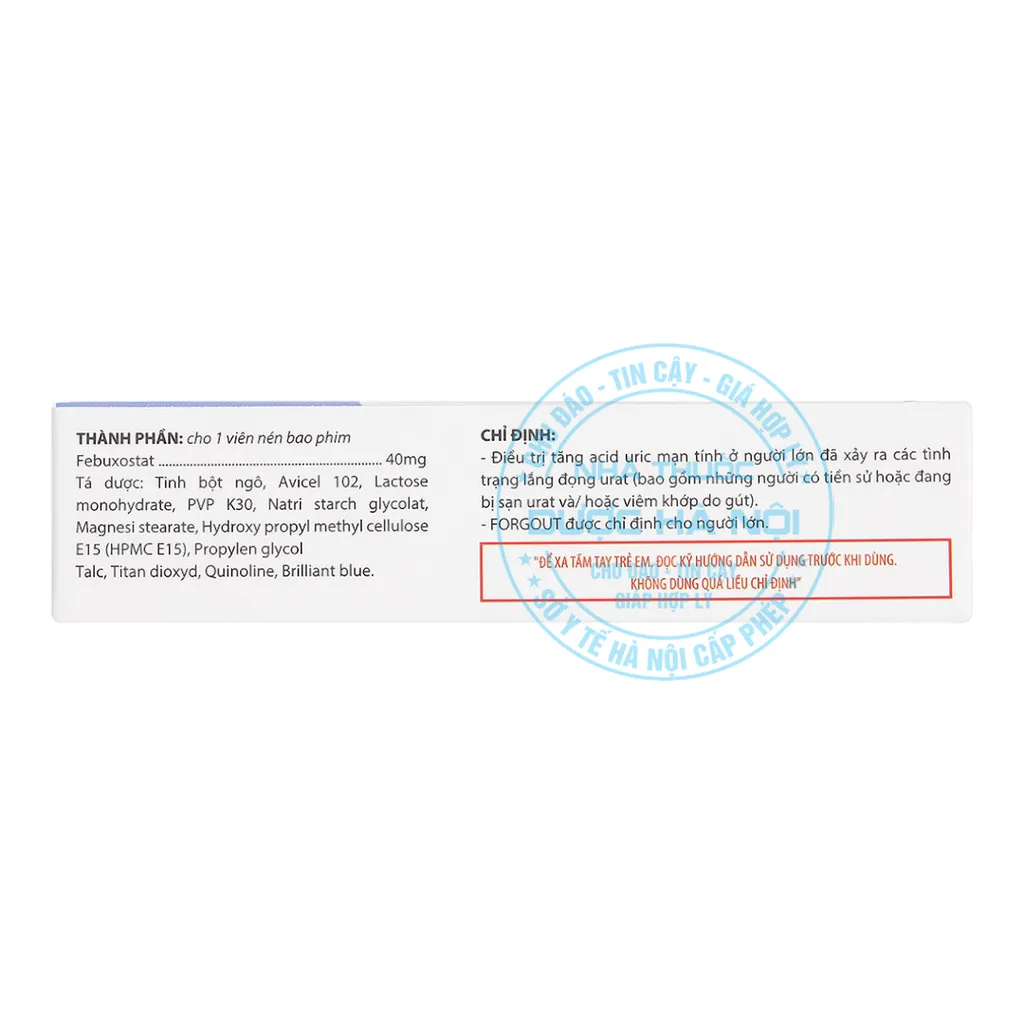 Thuốc Forgout 40mg TW3
