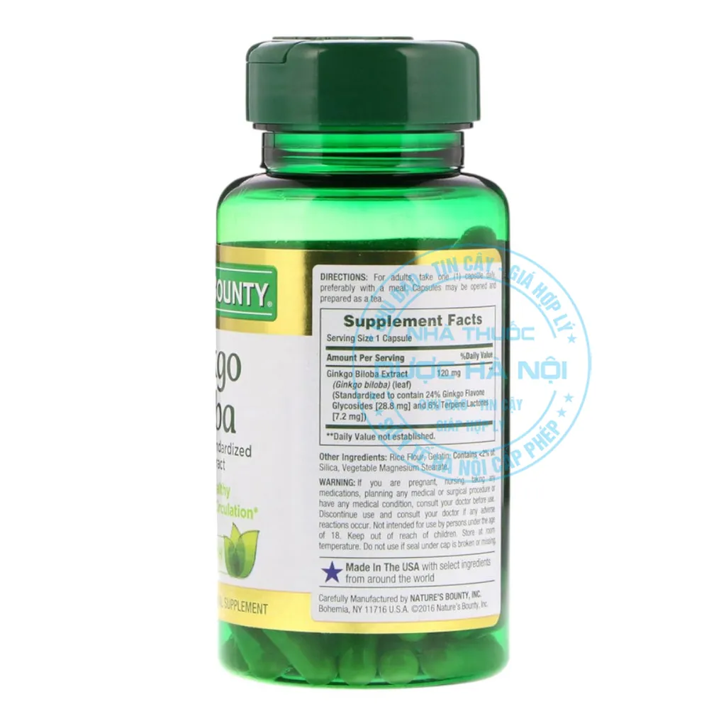 Viên uống Nature's Bounty Ginkgo Biloba 120mg