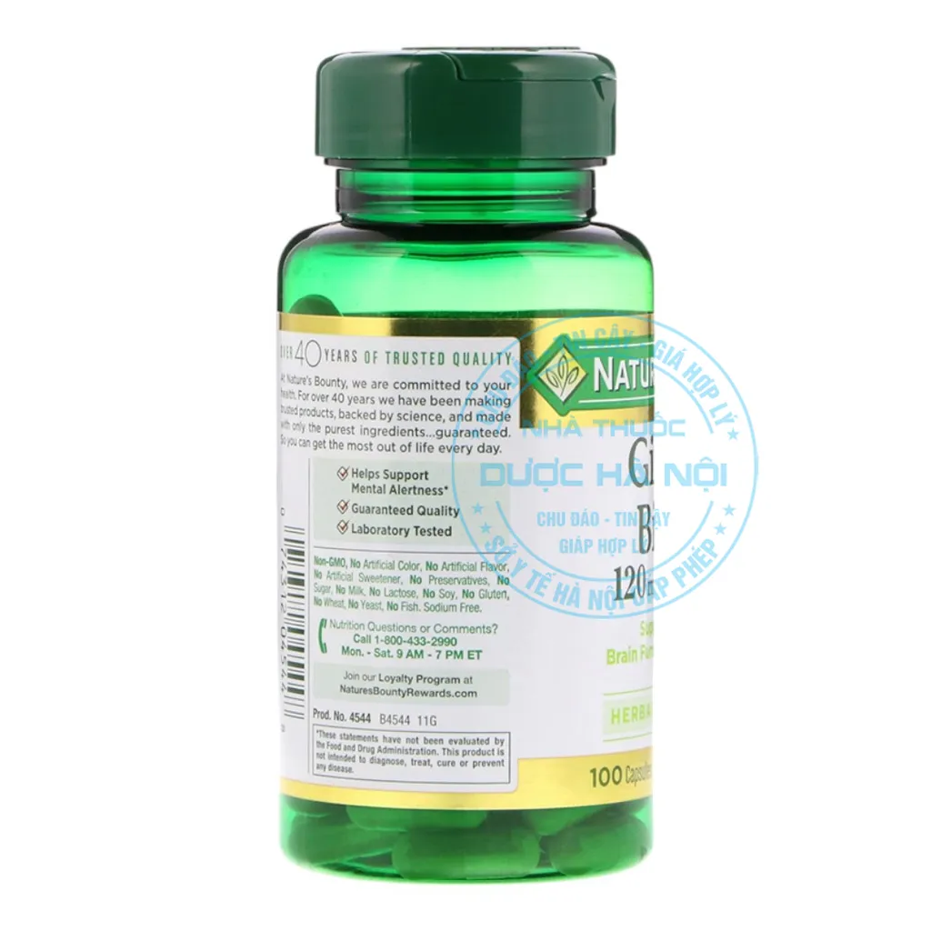 Viên uống Nature's Bounty Ginkgo Biloba 120mg