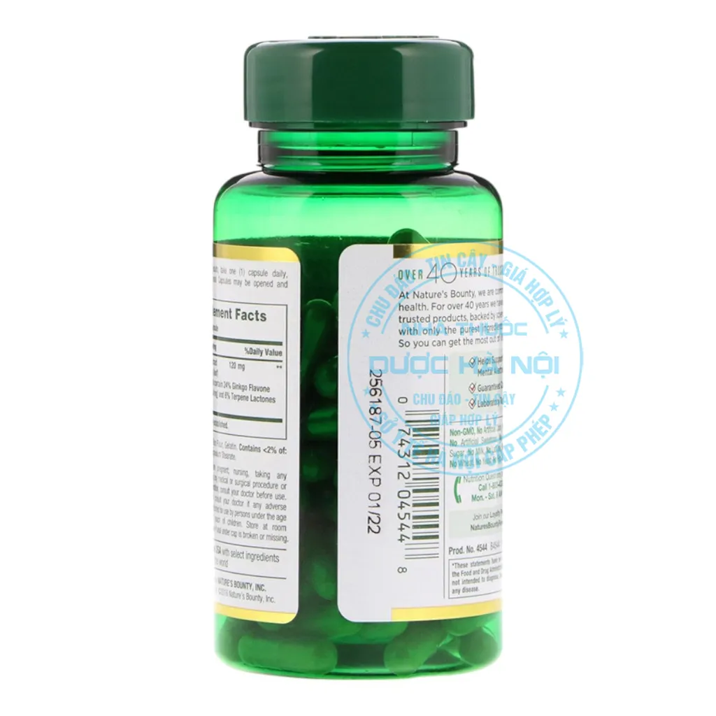 Viên uống Nature's Bounty Ginkgo Biloba 120mg