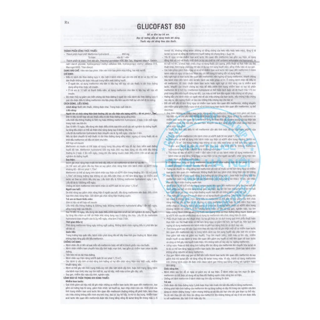 Thuốc Glucofast 850mg