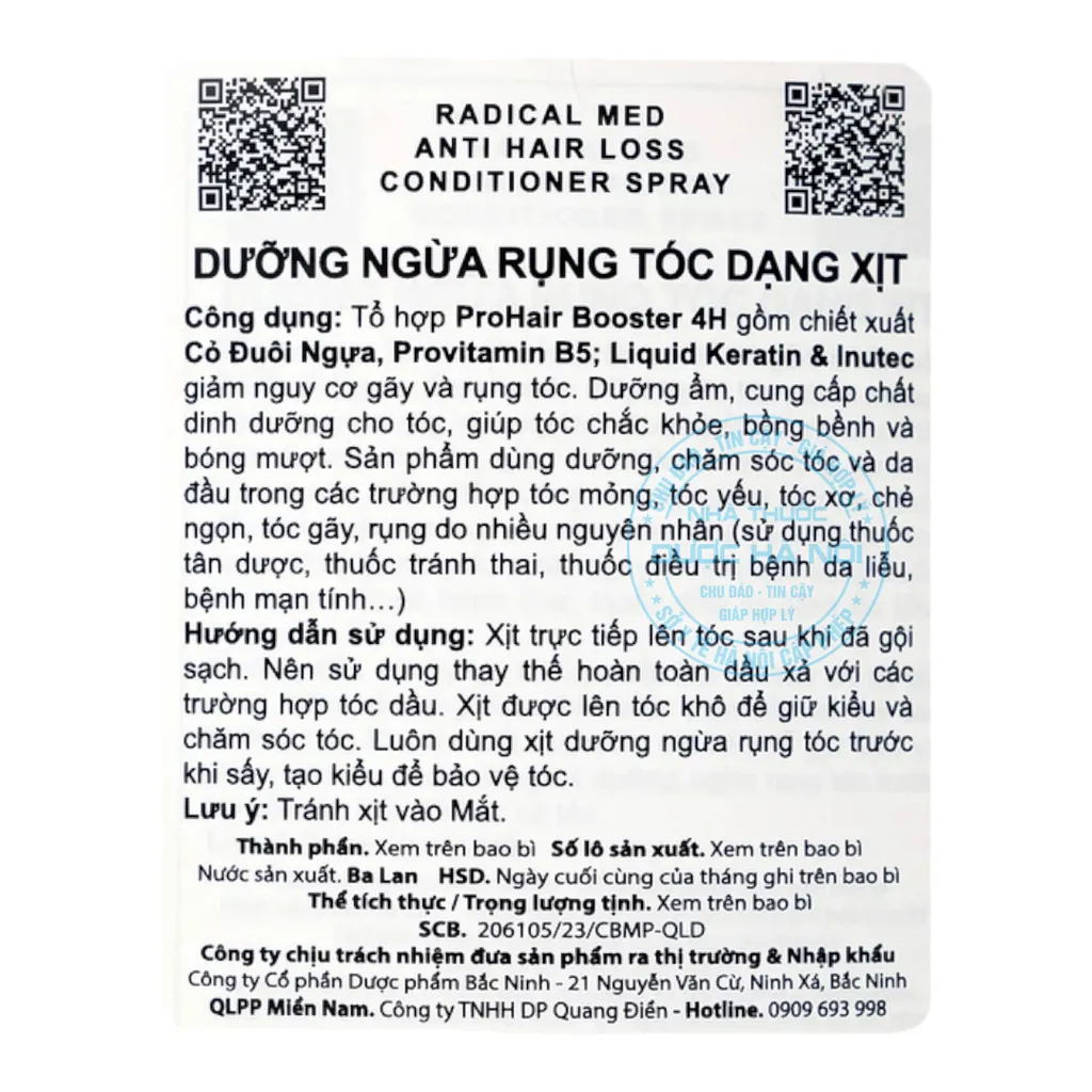 Dưỡng tóc Radical Med Anti Hair Loss Conditioner Spray
