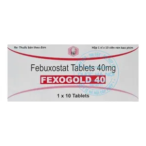 Thuốc Fexogold 40mg điều trị bệnh gout mãn tính ( 1 Hộp x10 viên)