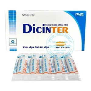 Thuốc đặt âm đạo Dicinter điều trị viêm âm đạo do nhiễm trùng nấm men, vi khuẩn