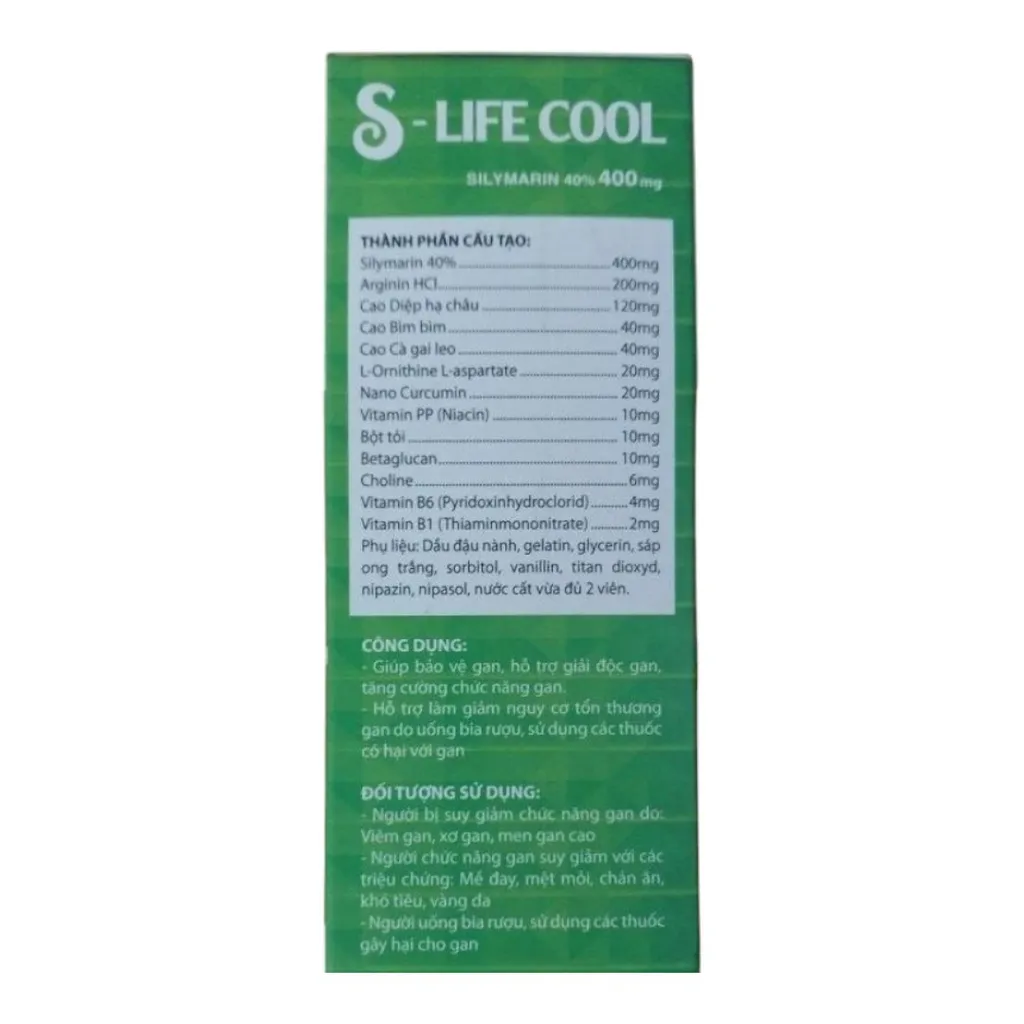 Viên uống S-Life Cool Silymarin 40%