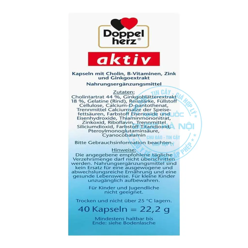 Viên uống Doppelherz Ginkgo Vitamin Cholin