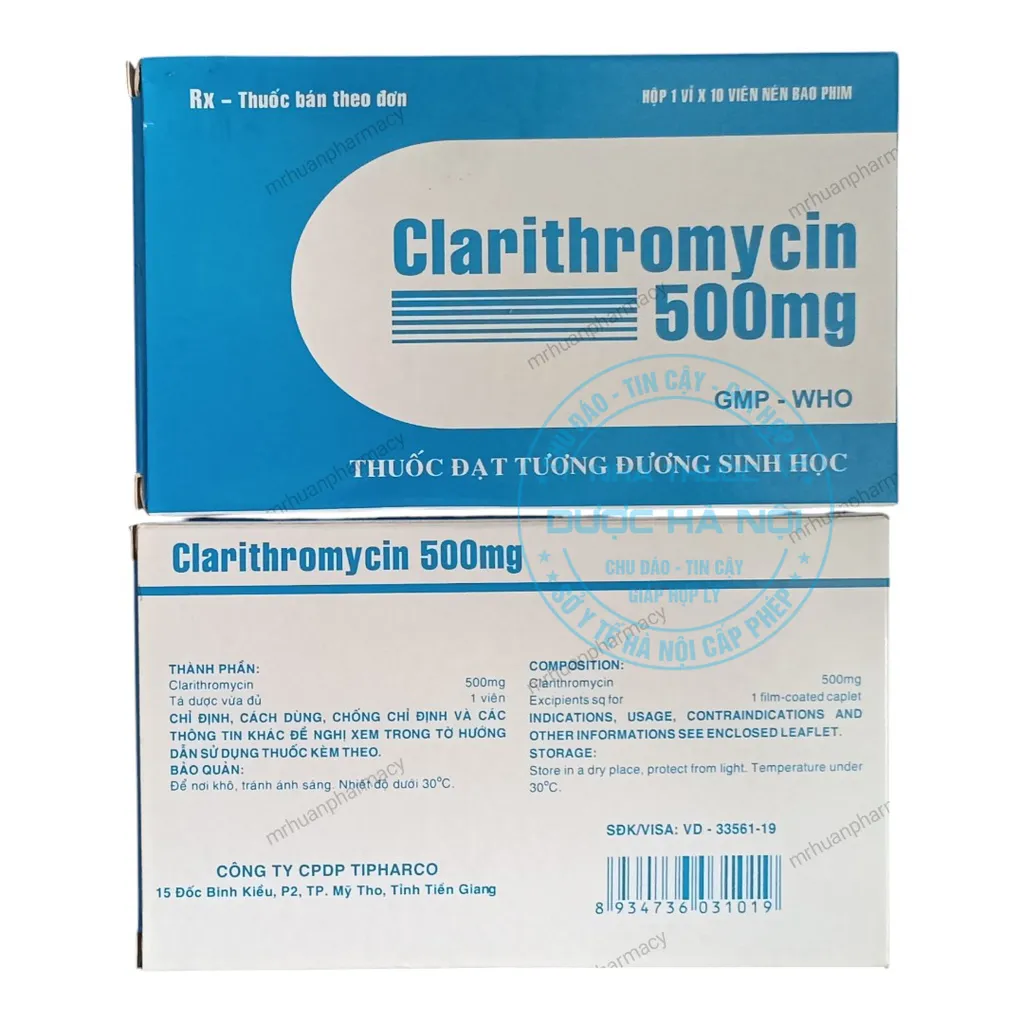 Thuốc Clarithromycin 500mg