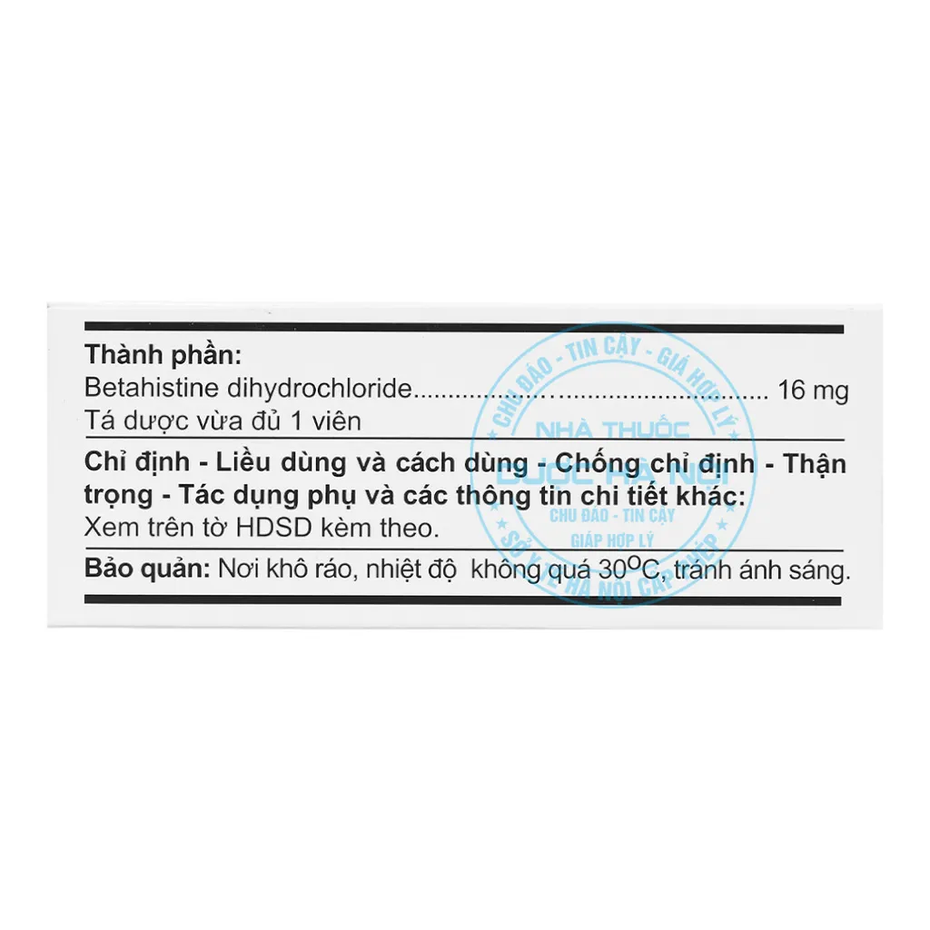 Thuốc Betahistin 16mg