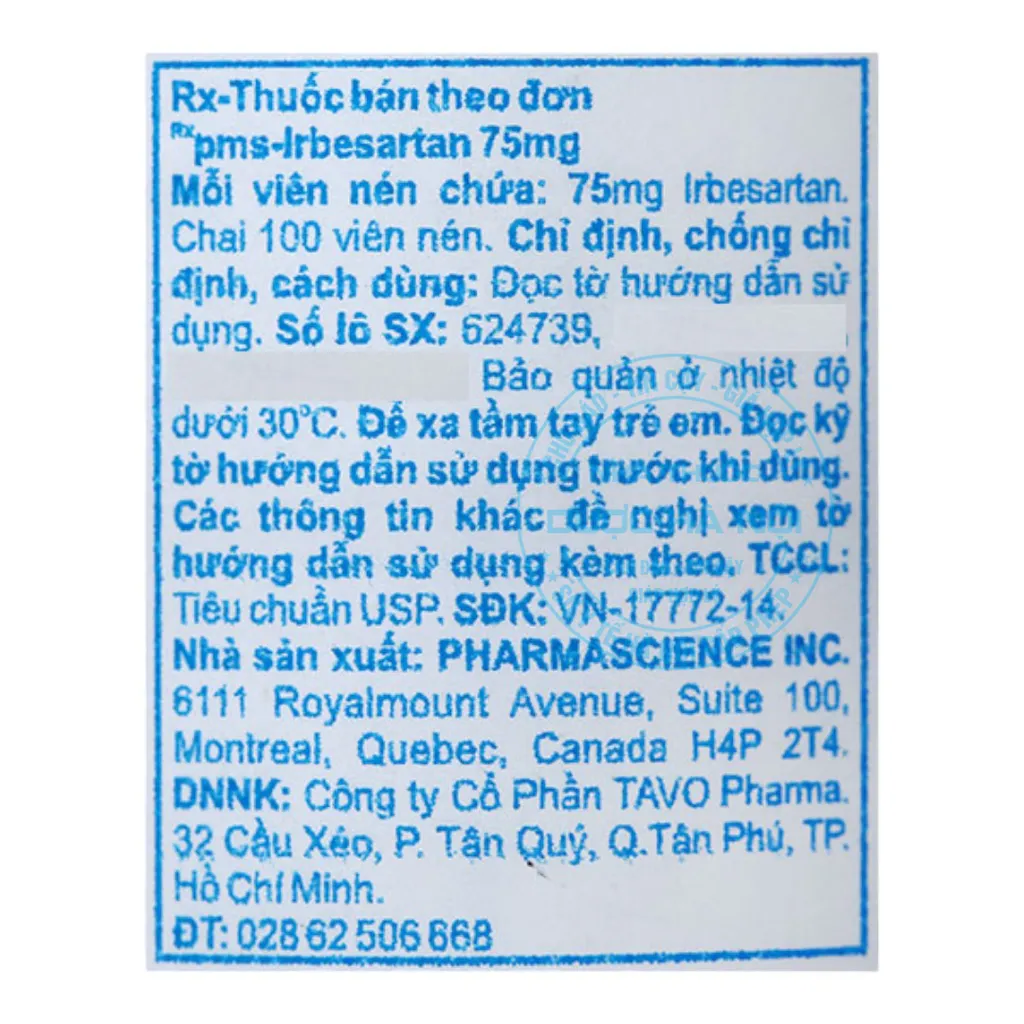 Thuốc Irbesartan 75mg