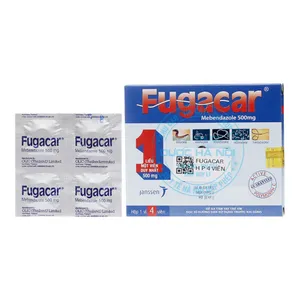 Thuốc giun Fugacar điều trị nhiễm trùng giun tròn đường ruột (1 Hộp x 4 viên)