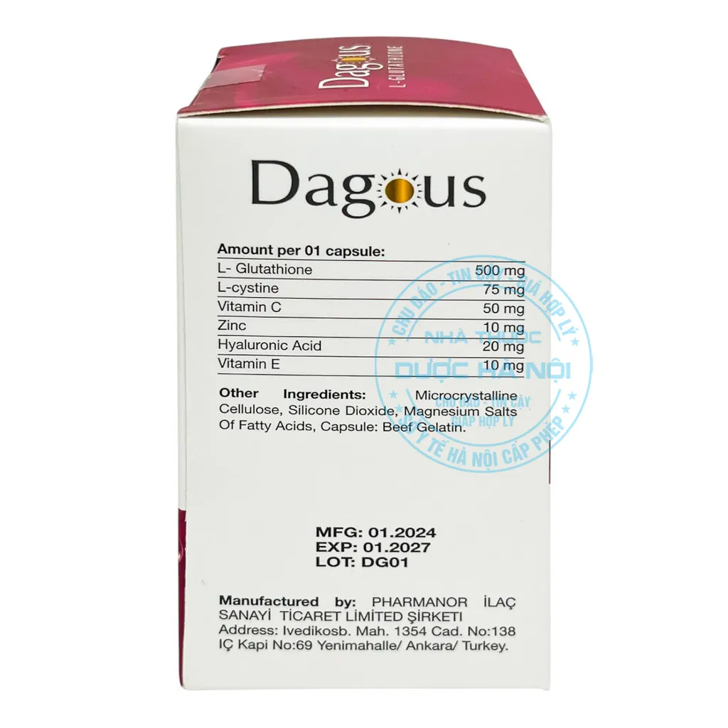 Viên uống Dagous L-glutathione 500mg