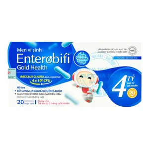 Men vi sinh Enterobifi Gold Health hỗ trợ giảm triệu chứng rối loạn tiêu hóa  (Hộp 4vỉ x5 ống)