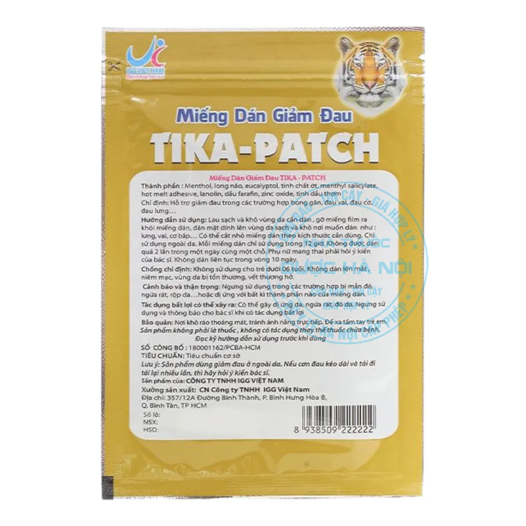 Miếng Dán Giảm Đau Tika - Patch