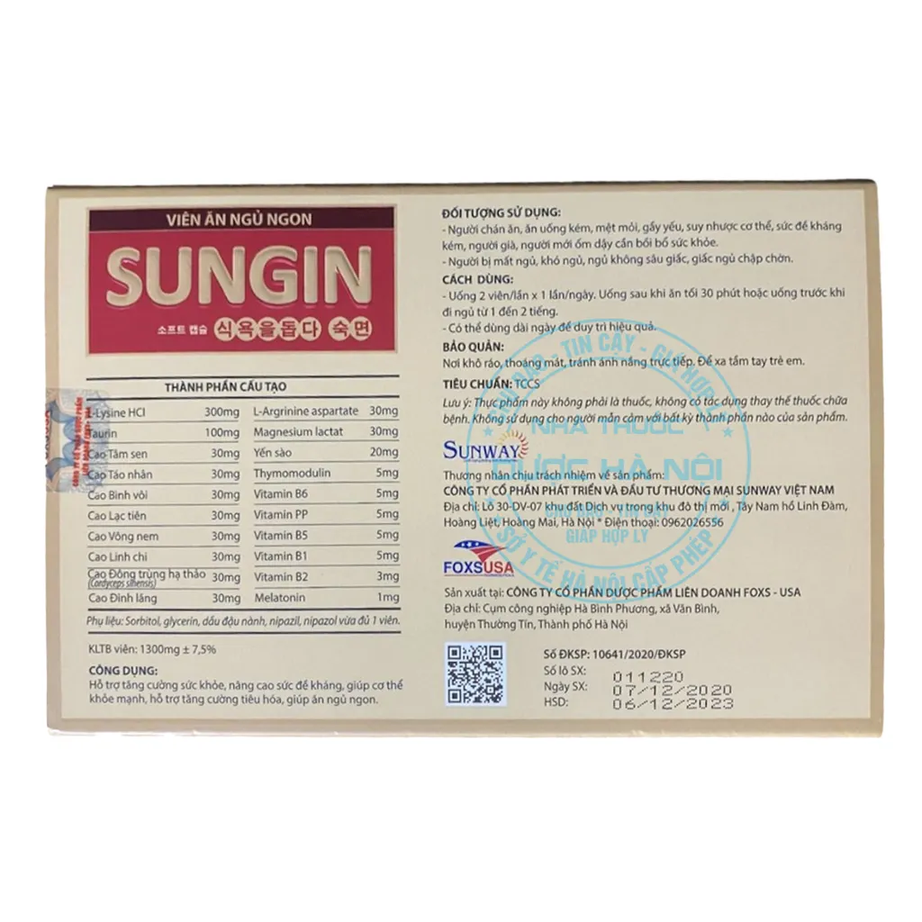 Viên Ăn Ngủ Ngon Sungin