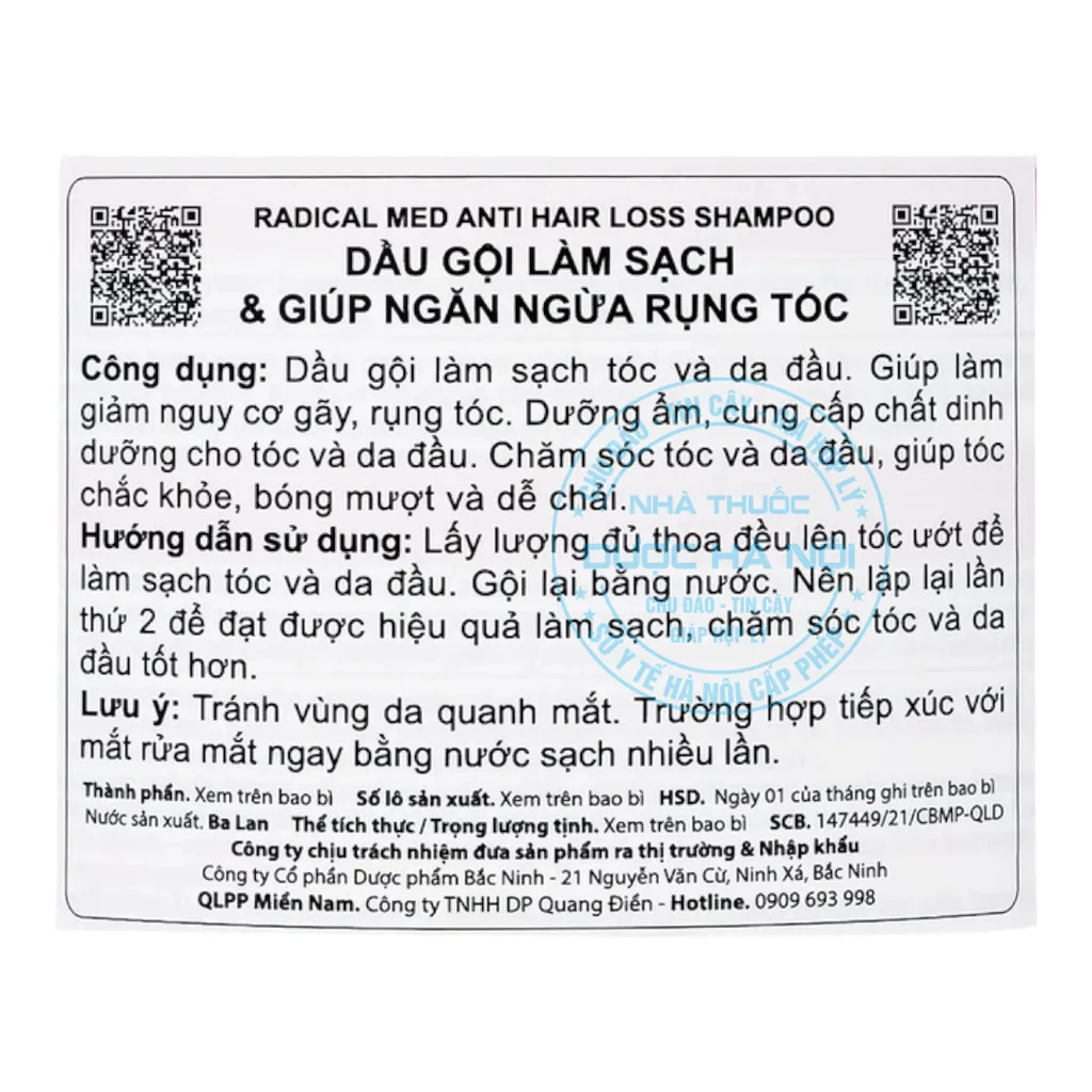 Dầu gội Radical Med Anti - Hair Loss Shampoo