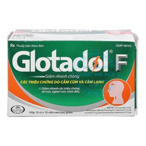 Thuốc Glotadol F điều trị các triệu chứng khó chịu do cảm lạnh và cảm cúm (1 Hộp x10 vỉ)