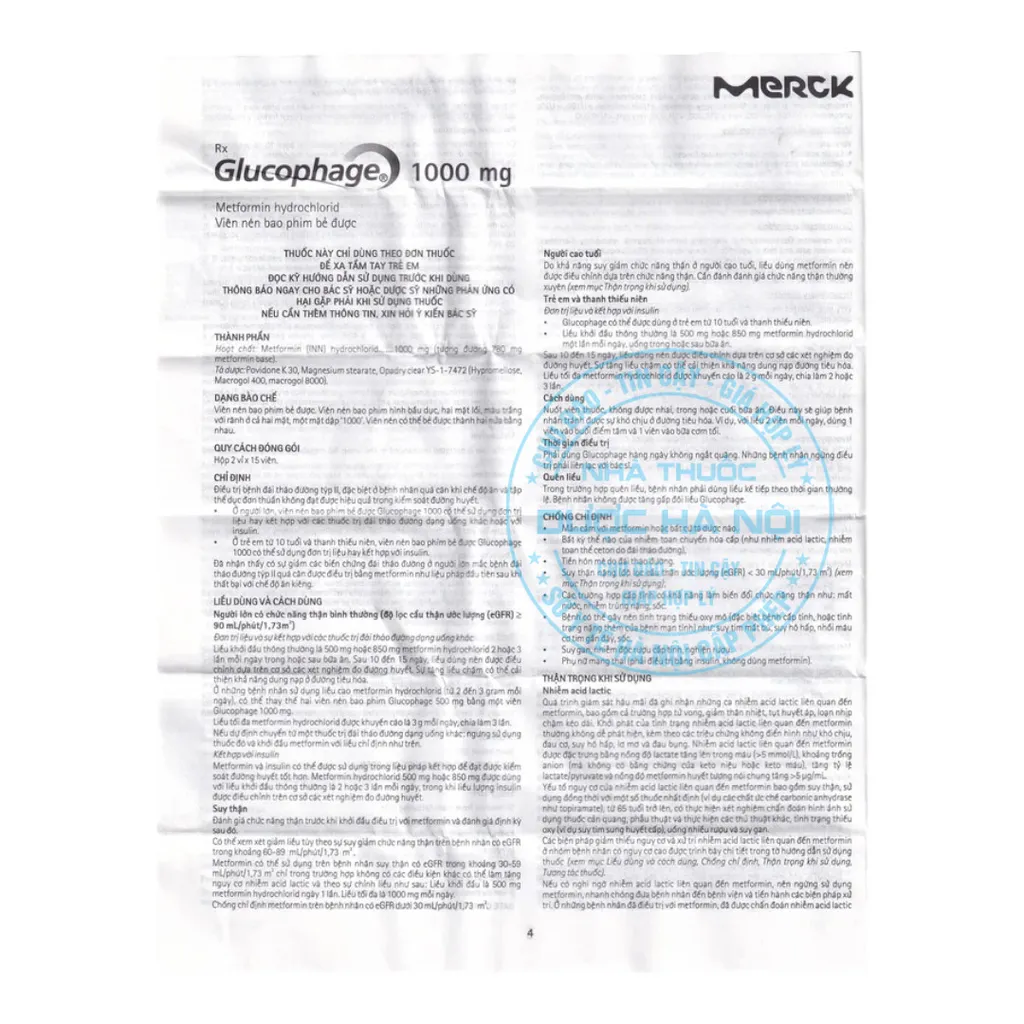 Thuốc Glucophage 1000mg
