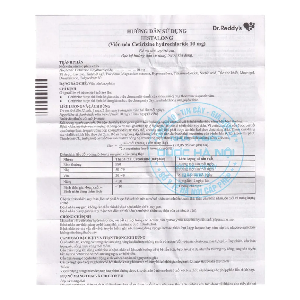 Thuốc Histalong 10mg