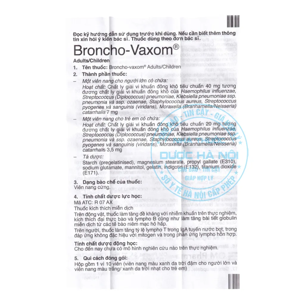 Thuốc Broncho-Vaxom