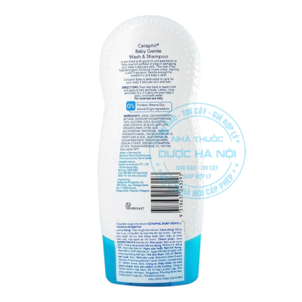 Sữa tắm gội Cetaphil Baby Gentle Wash & Shampoo