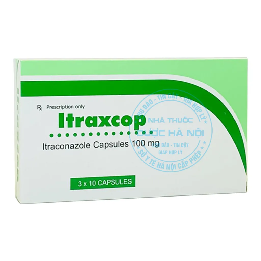 Thuốc Itraxcop 100mg điều trị các bệnh nhiễm nấm da, nấm móng, nấm Candida