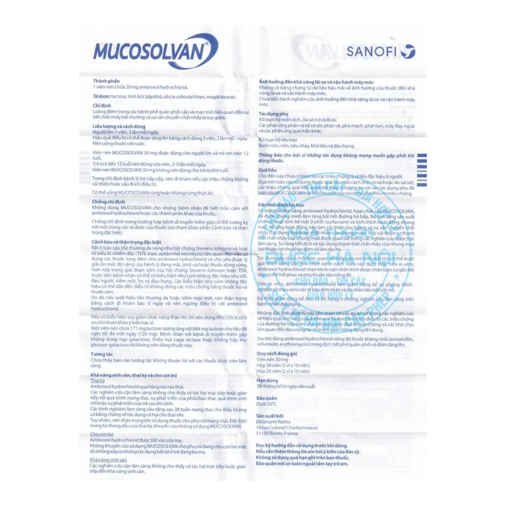 Thuốc Mucosolvan 30mg
