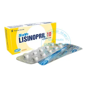 Thuốc Savi Lisinopril 10mg điều trị cao huyết áp và suy tim ( 1 Hộp x 3 vỉ x 10 viên)