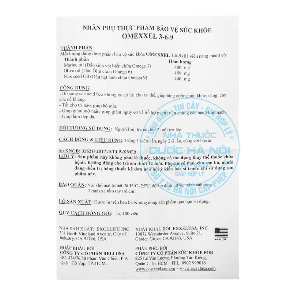 Viên uống Omexxel 3-6-9 Premium