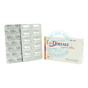 Thuốc Fedimtast 180mg điều trị các triệu chứng dị ứng(1 Hộp x 3 Vỉ/ 30 Viên)