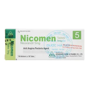 Thuốc Nicomen 5mg điều trị đau thắt ngực hay có nguy cơ mắc bệnh tim mạch