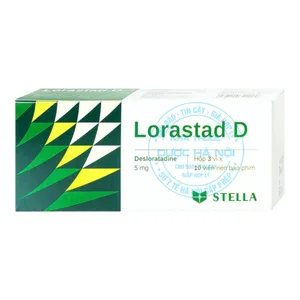 Thuốc Lorastad-D 5mg điều trị triệu chứng viêm mũi dị ứng và mày đay