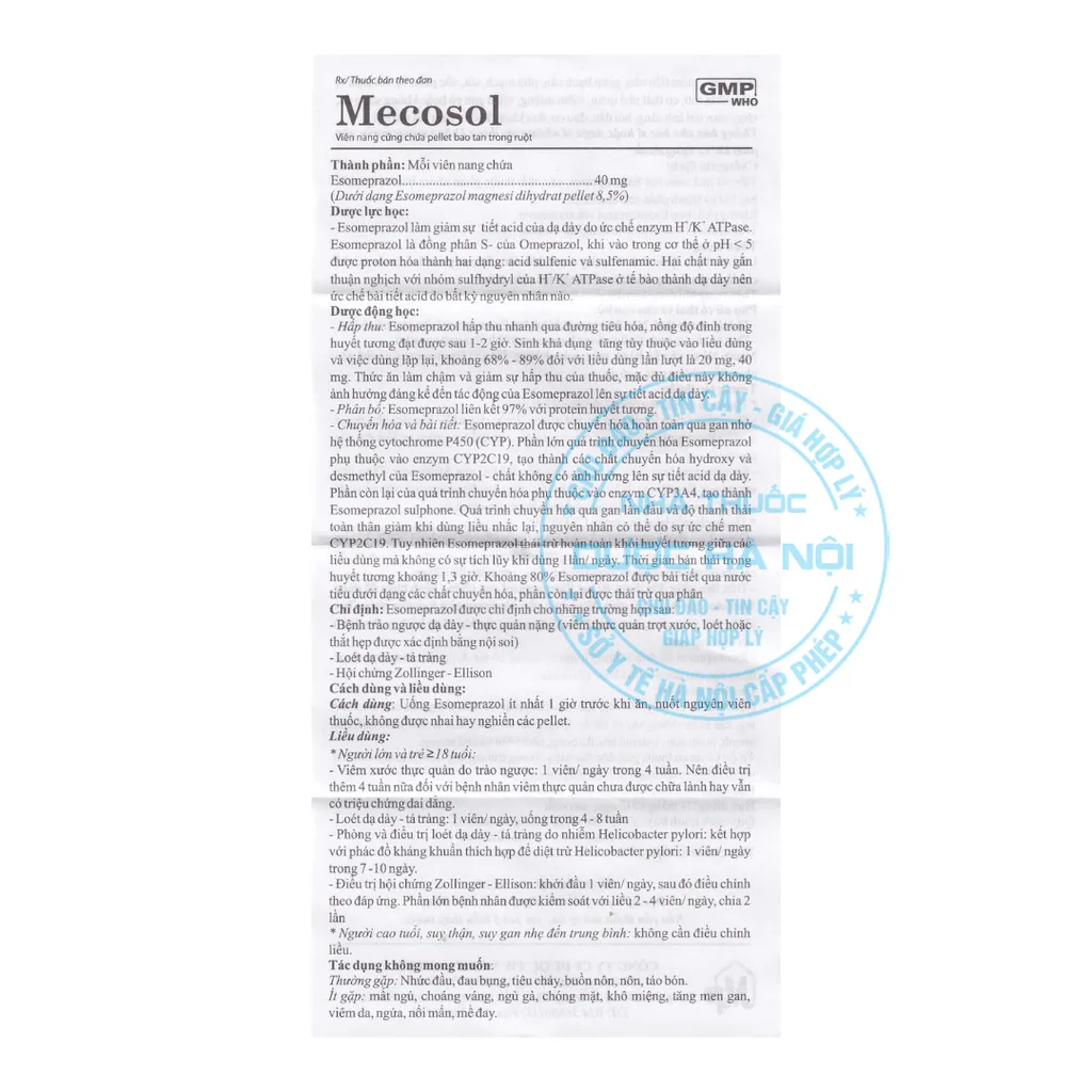 Thuốc Mecosol 40mg