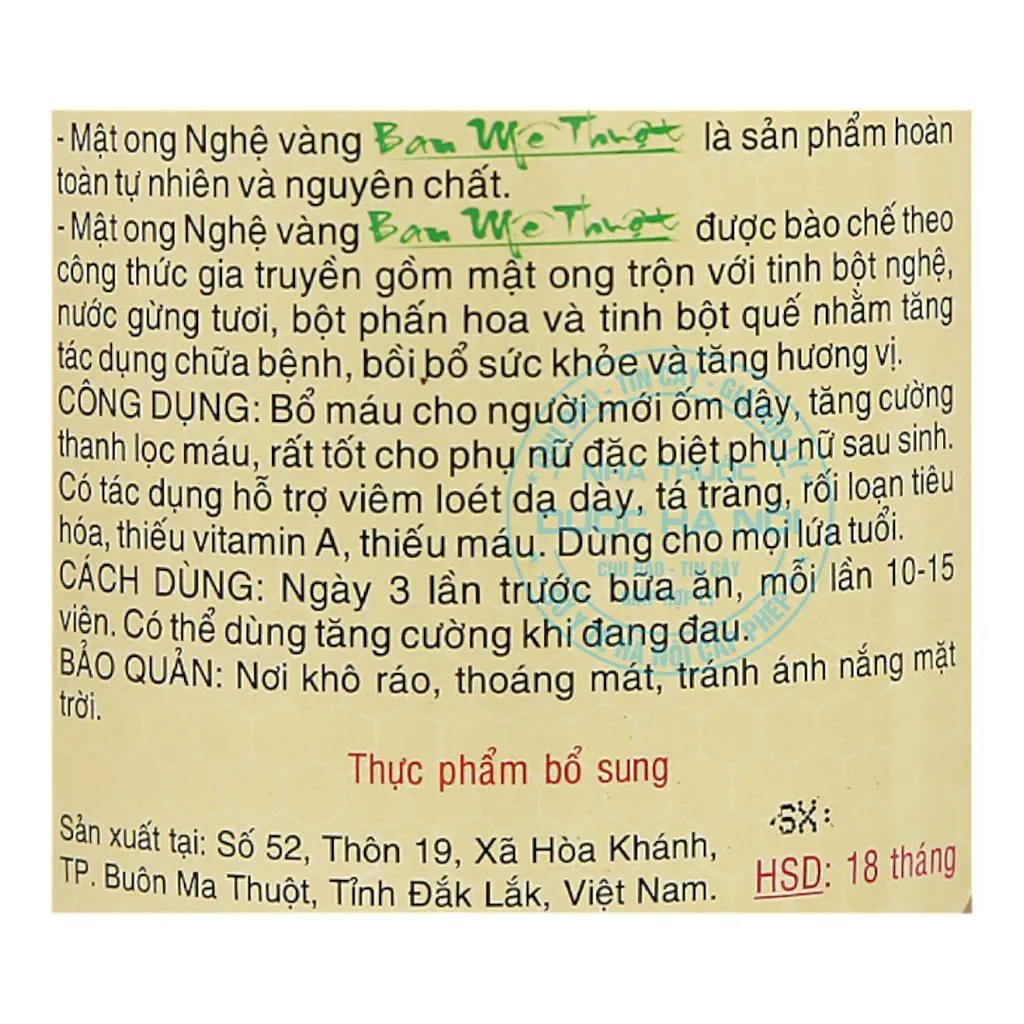 Viên Nghệ vàng mật ong Buôn Mê Thuật