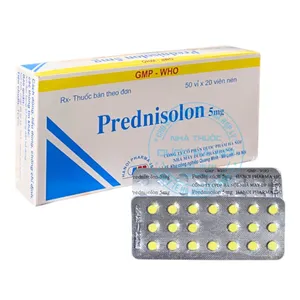 Thuốc Prednisolon 5mg điều trị nhiều bệnh lý viêm và dị ứng( Hộp 3 vỉ x 10 viên )
