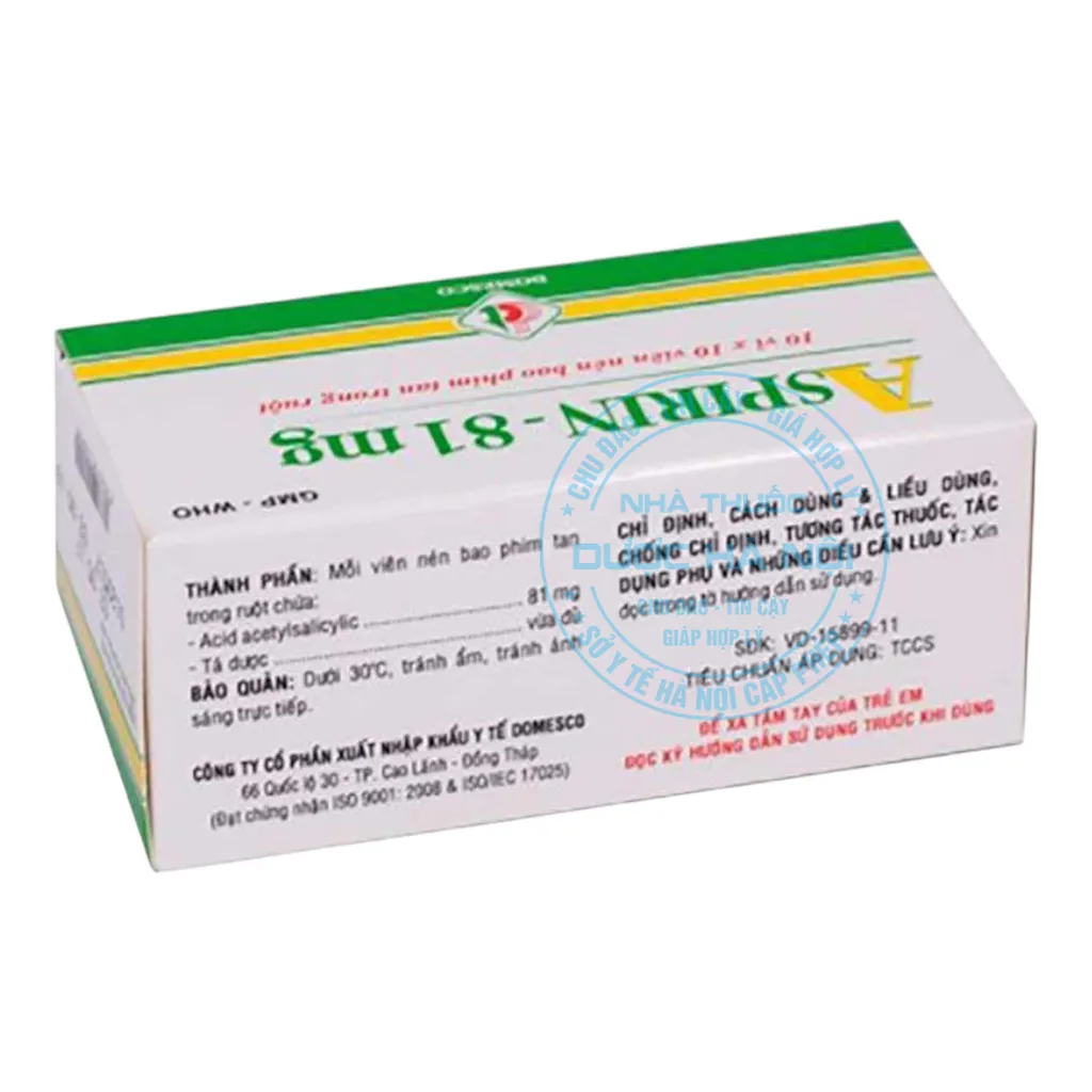 Thuốc Aspirin 81mg Domesco