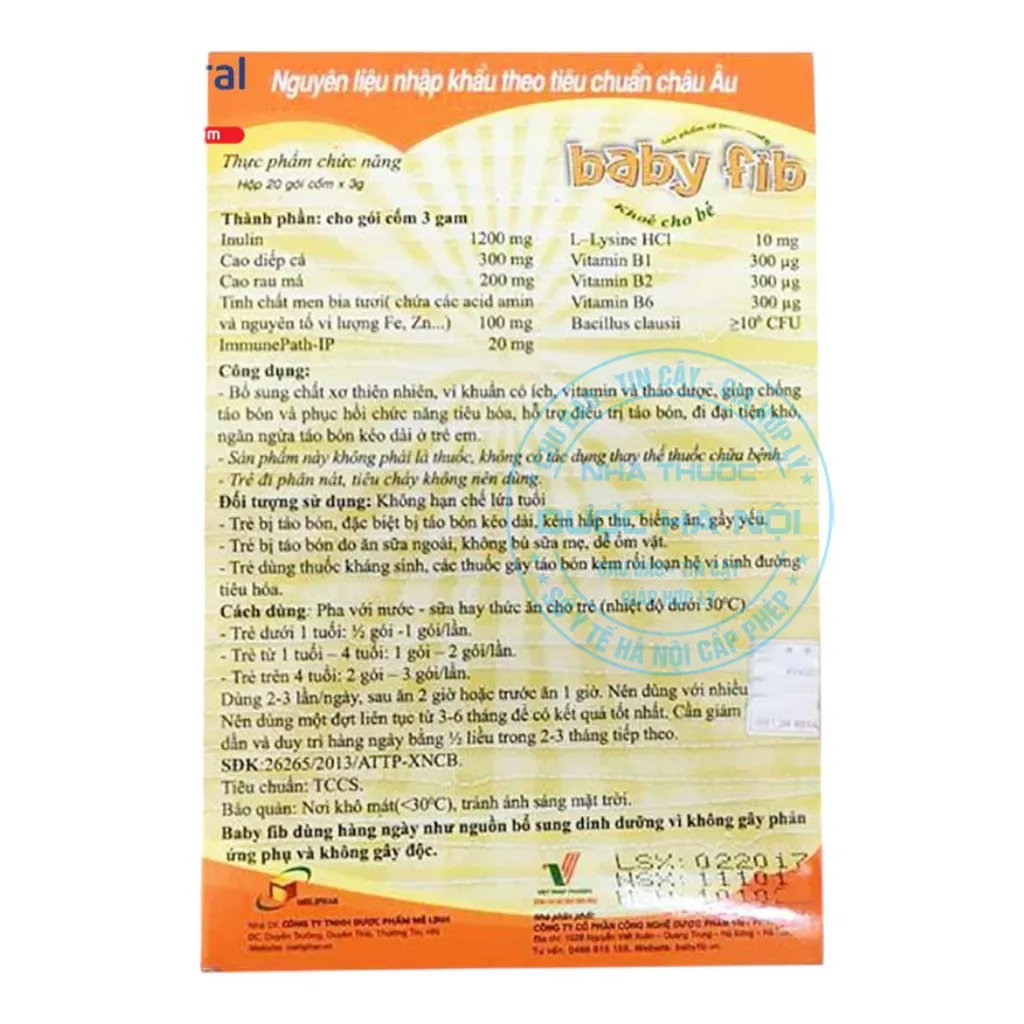 Cốm pha uống Baby fib
