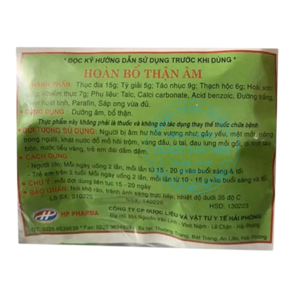 Bổ Thận Âm Hải Phòng