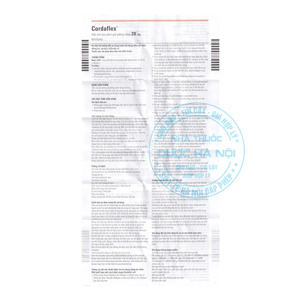 Thuốc Cordaflex 20mg