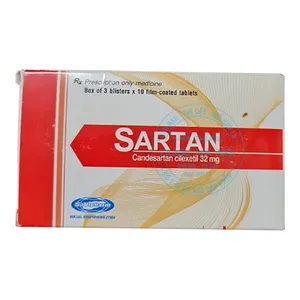 Thuốc Sartan 32mg điều trị cao huyết áp được sử dụng rộng rãi ( hộp 3 vỉ x 10 viên)