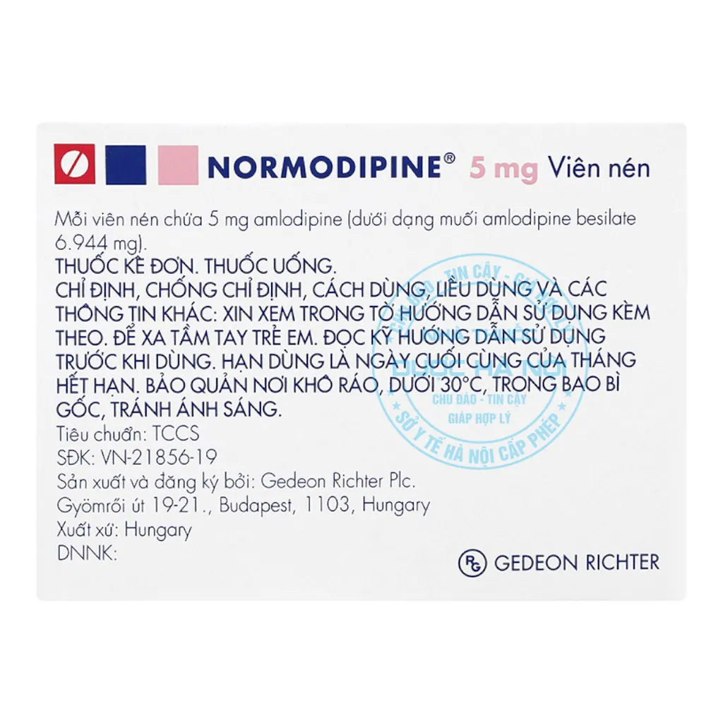 thuốc Normodipine 5mg