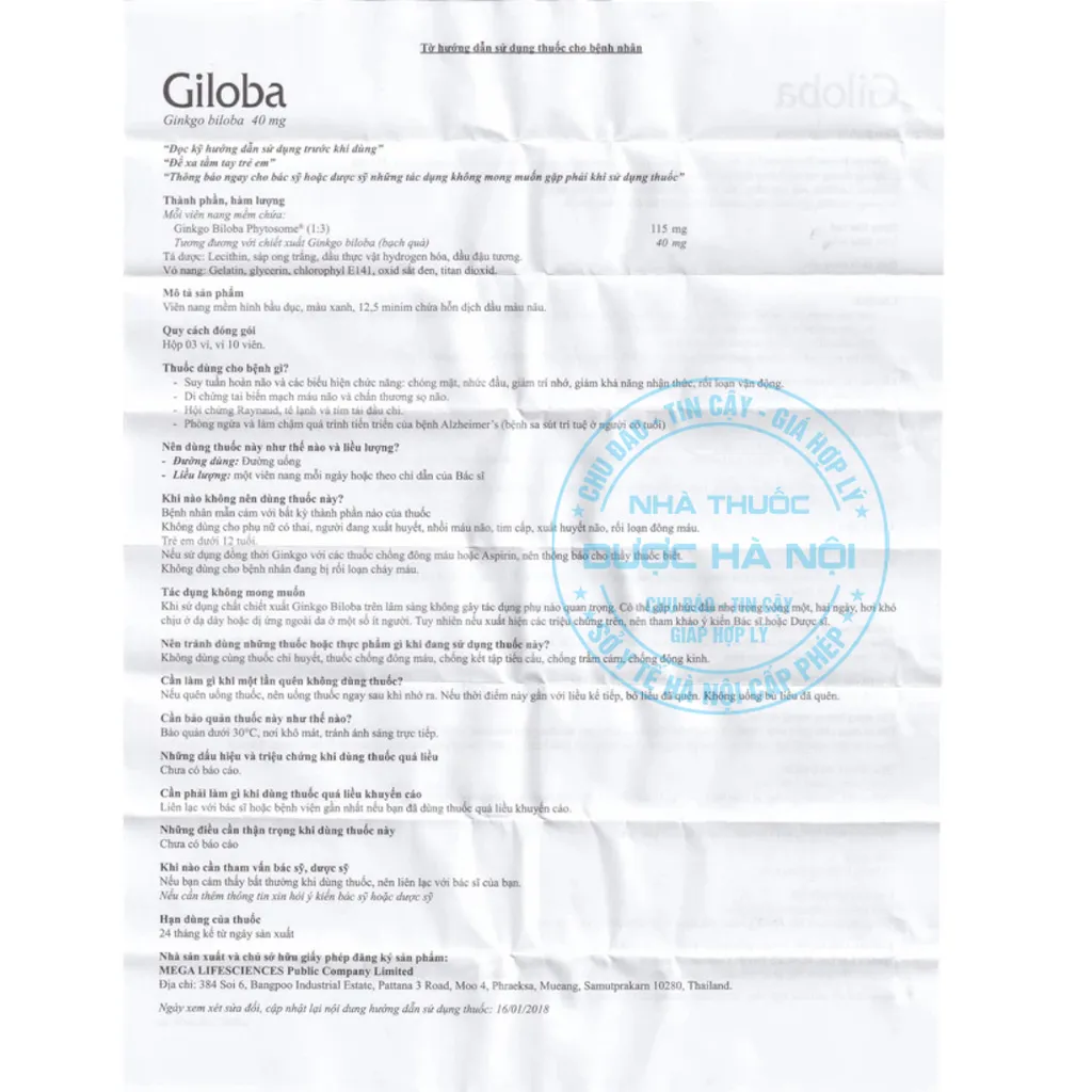 Viên uống Giloba 40mg