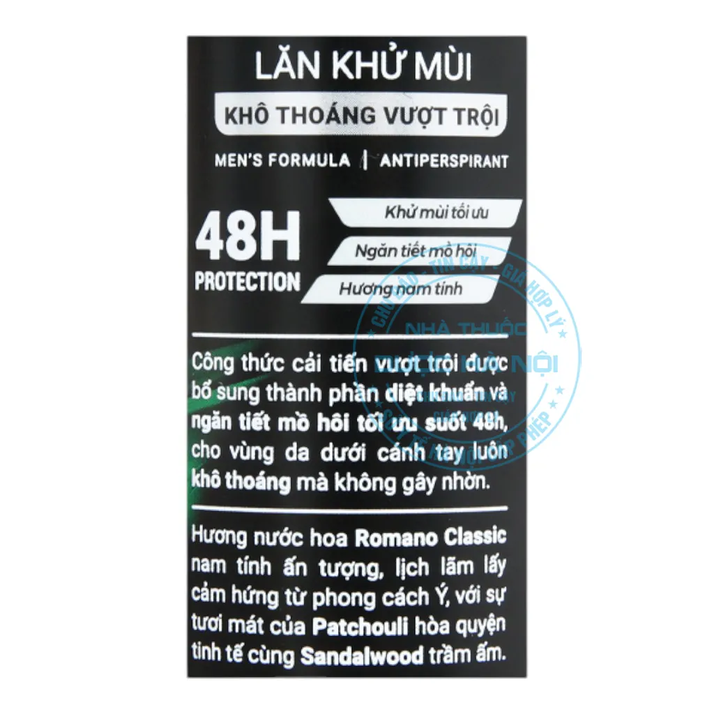 Lăn khử mùi Romano Classic 48h
