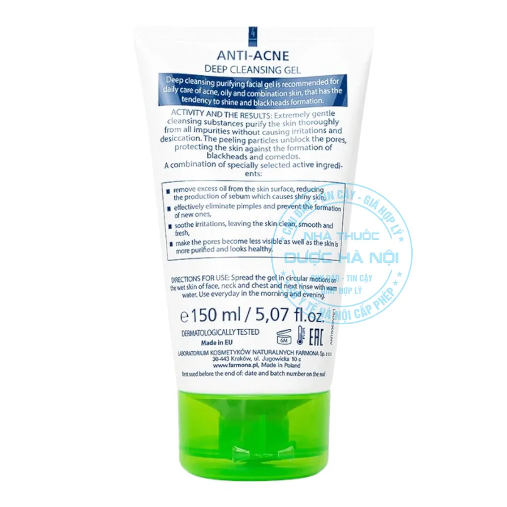 Sữa rửa mắt Dermacos Anti-Acne Deep Cleansing