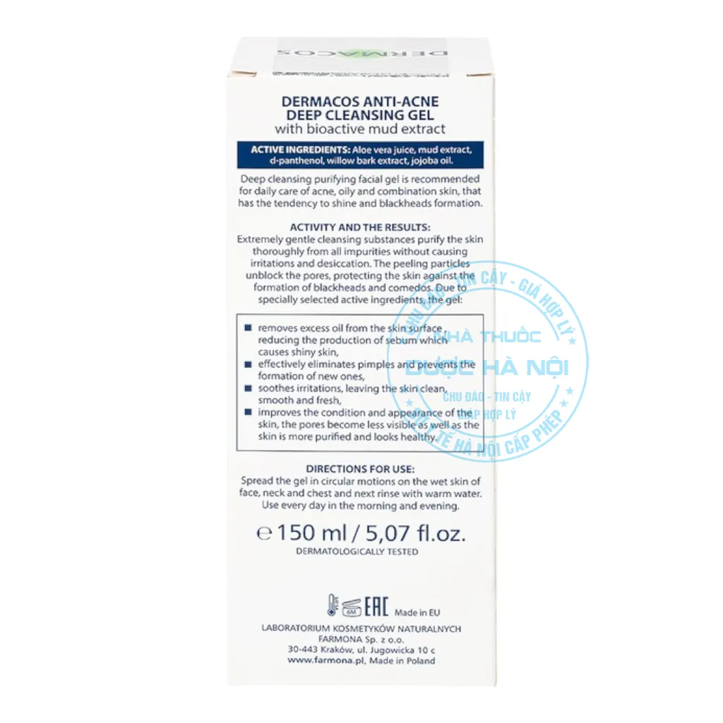 Sữa rửa mắt Dermacos Anti-Acne Deep Cleansing